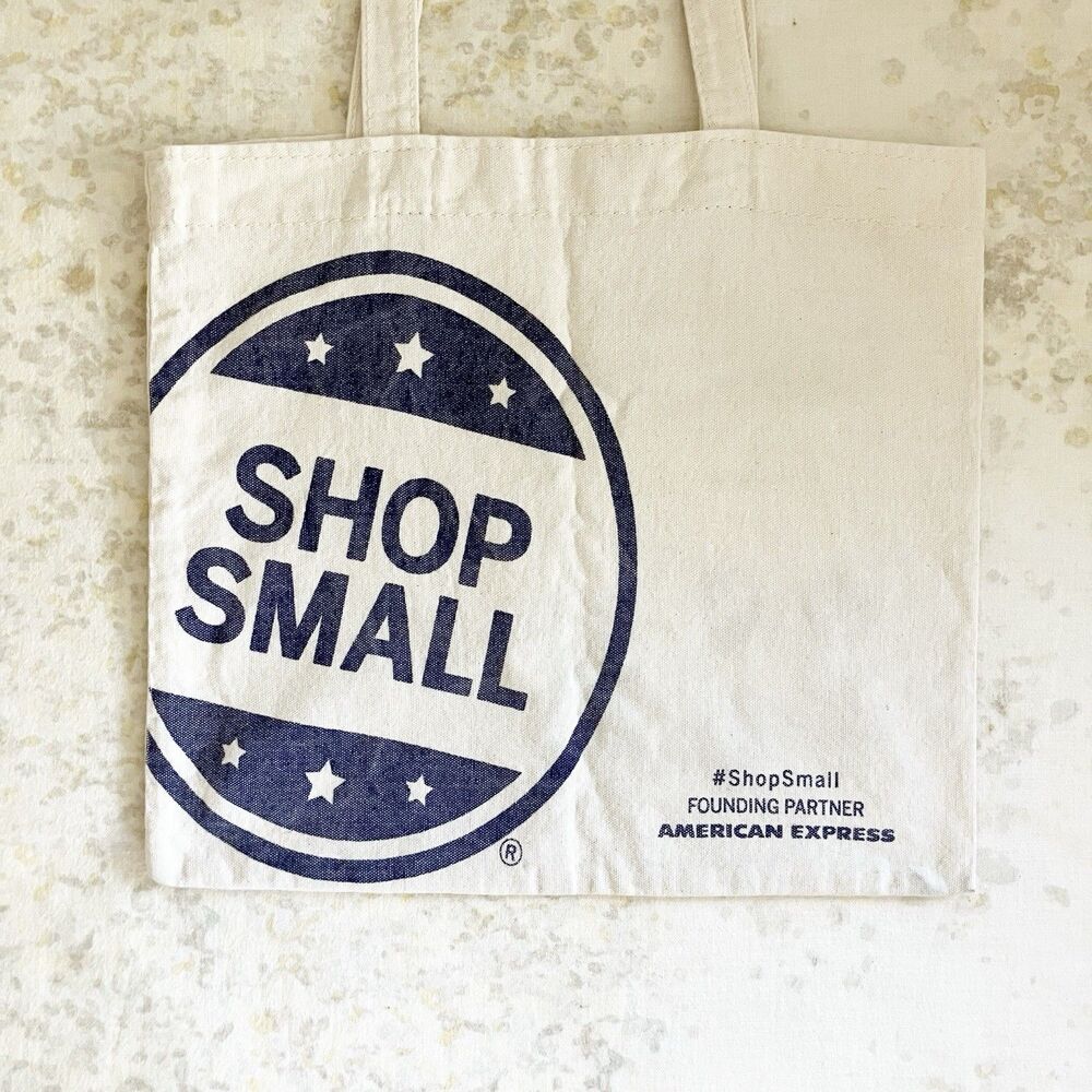 American Express Canvas Tote Bag Shop Small by Rifle Paper Co 14” X 13” - Picture 4 of 5